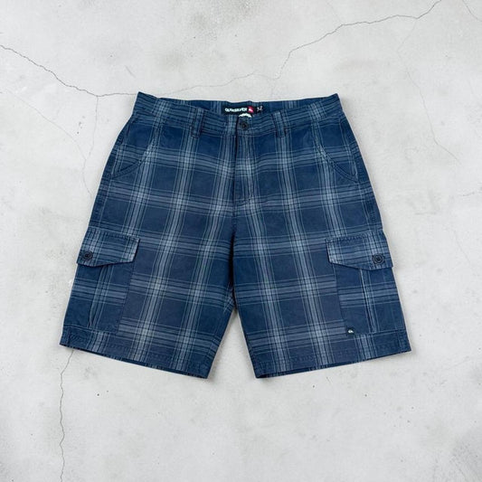 Quiksilver checked Surfwear Y2K cargo shorts