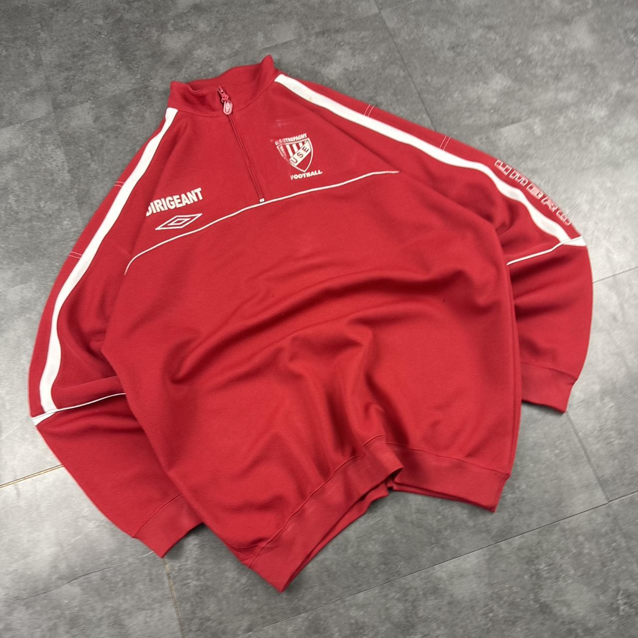 Vintage Umbro 90s football British sportwear embroidered quarter zip fleece