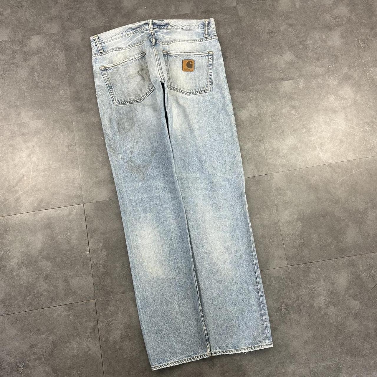 Carhartt 2000s dungaree workwear comfort fit denim cargo trousers