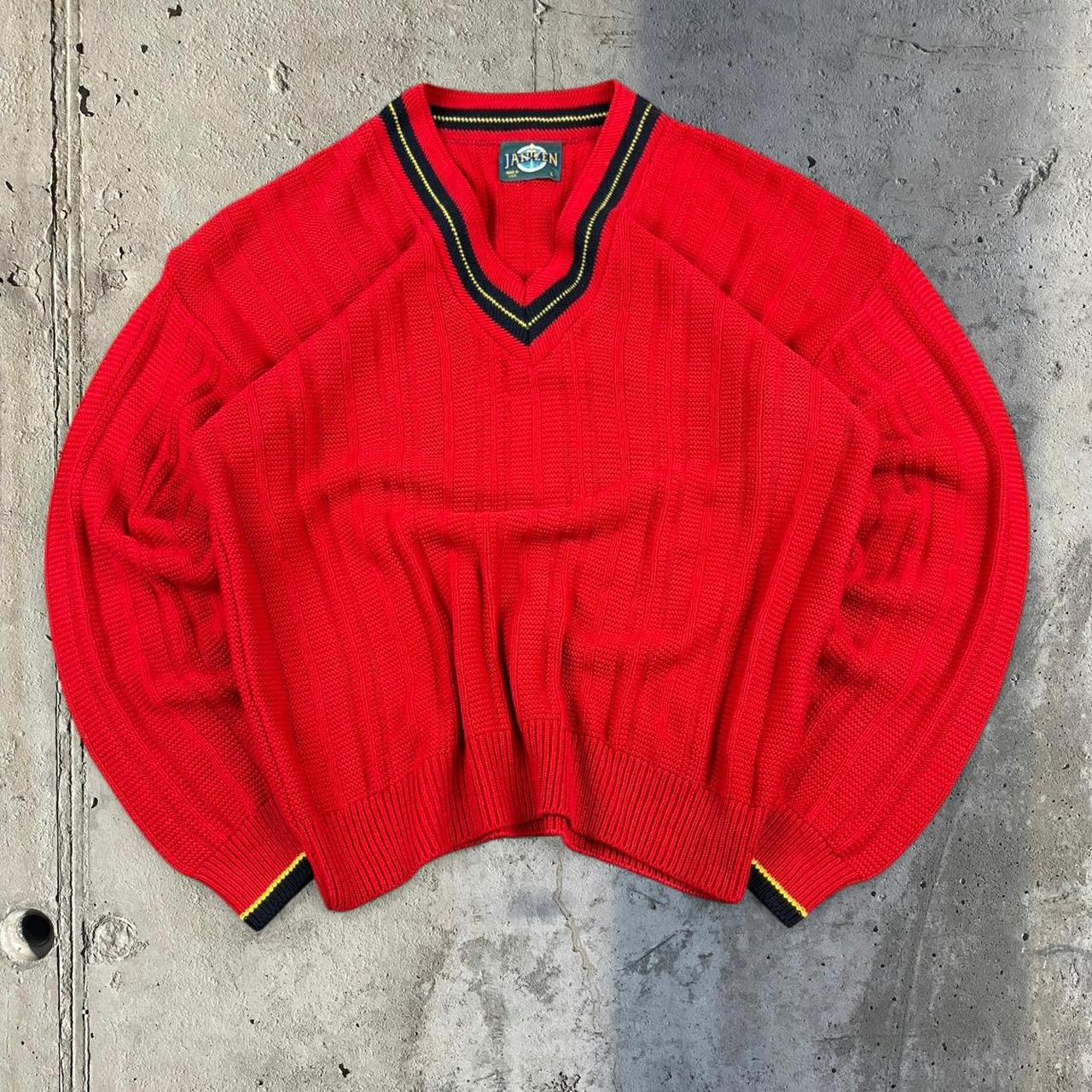 Vintage Jantzen 90s chunky knit prep polo style jumper