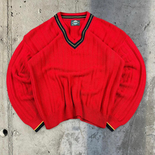 Vintage Jantzen 90s chunky knit prep polo style jumper