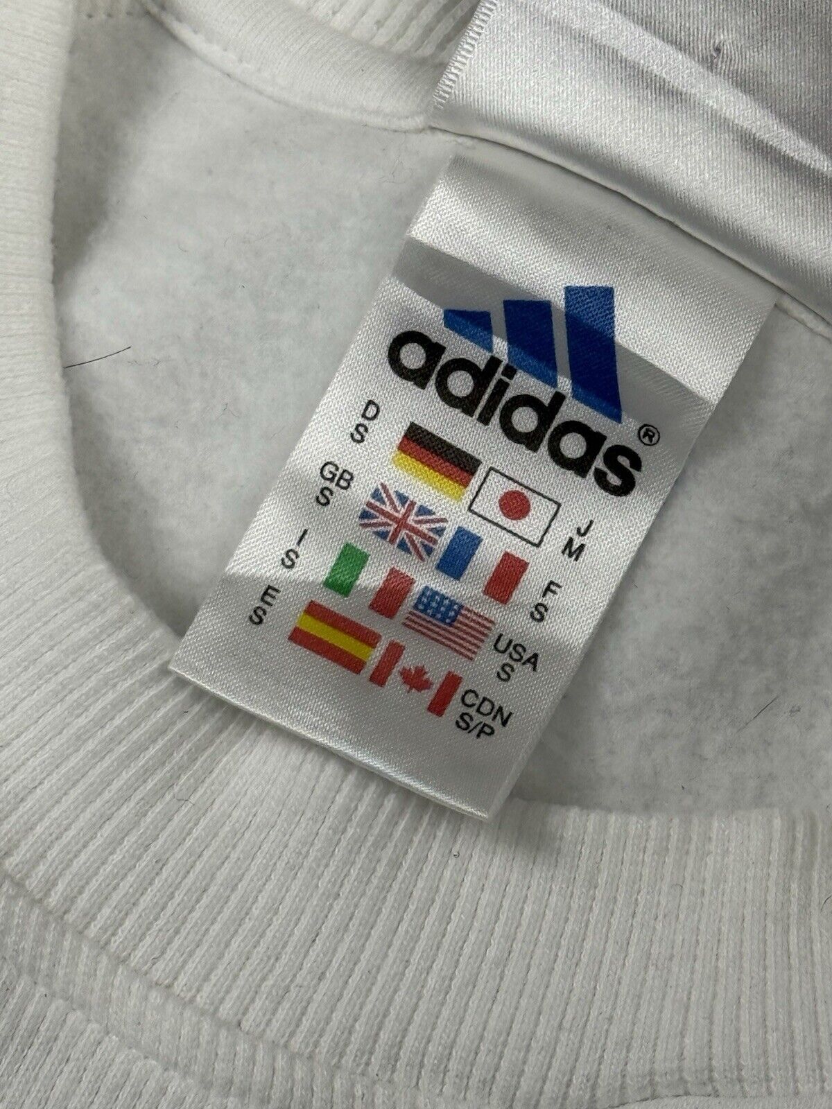 Vintage Adidas Oversized Sweatshirt Mens Size S white/black Spell Out