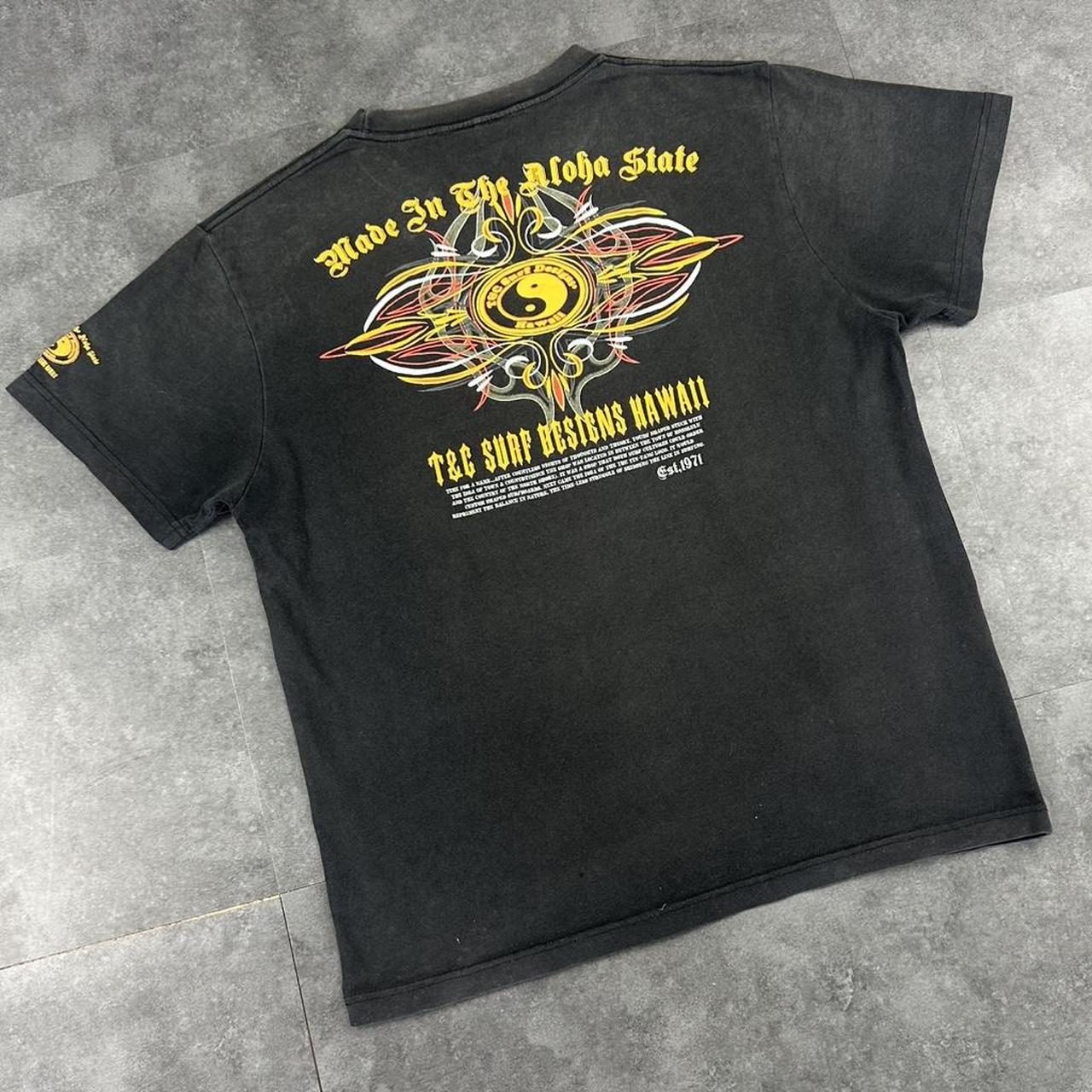 T&C Surf 2000s Aloha State Hawaii print graphic logo T shirt