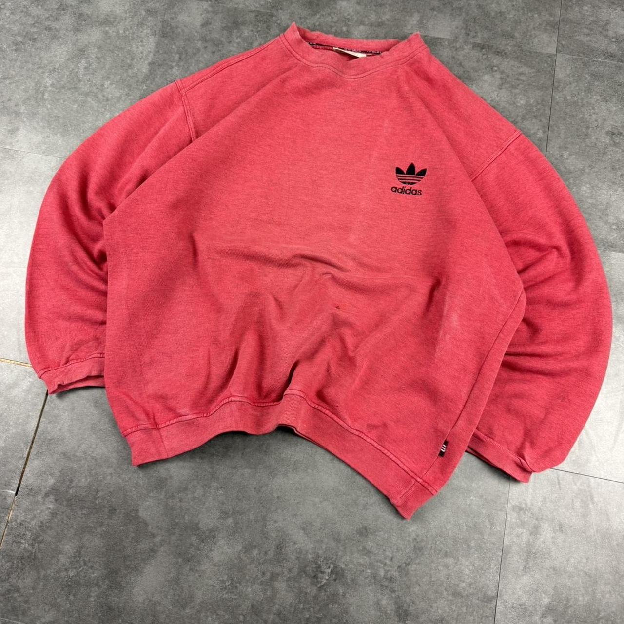 Vintage Adidas 90s embroidered pullover sportswear red sweatshirt