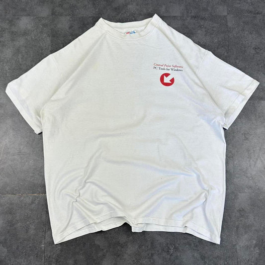 Hanes Beefy T 2000s cotton central point software graphic print spellout T shirt