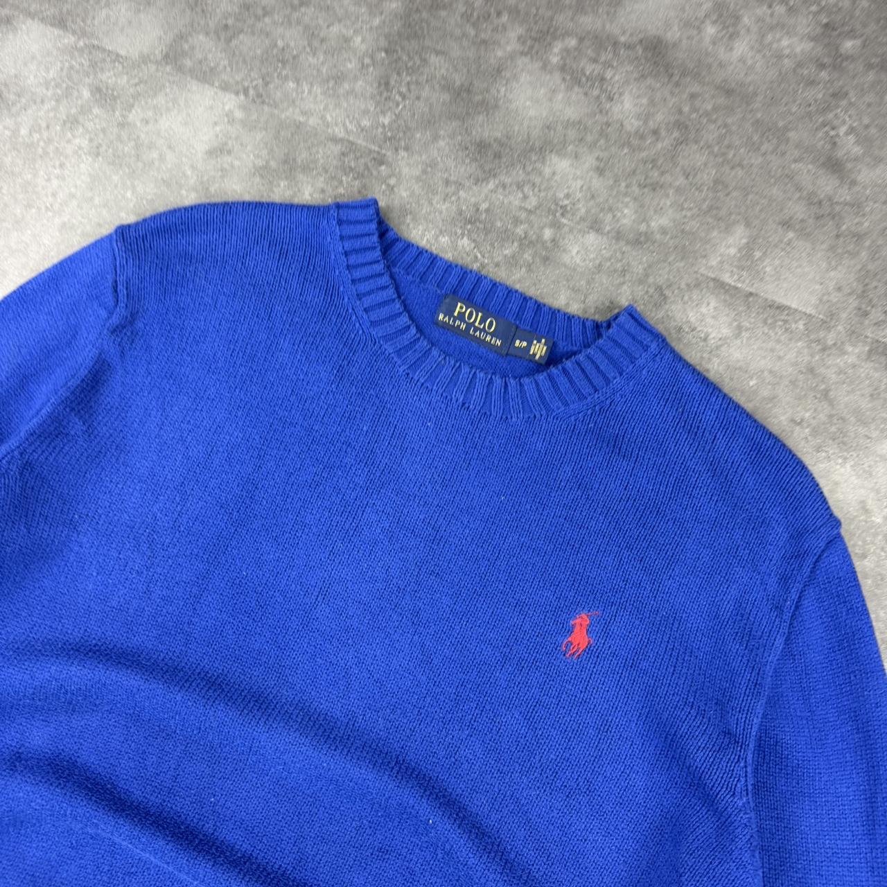 Polo Ralph Lauren 90s chunky knit knitted heavyweight blue jumper