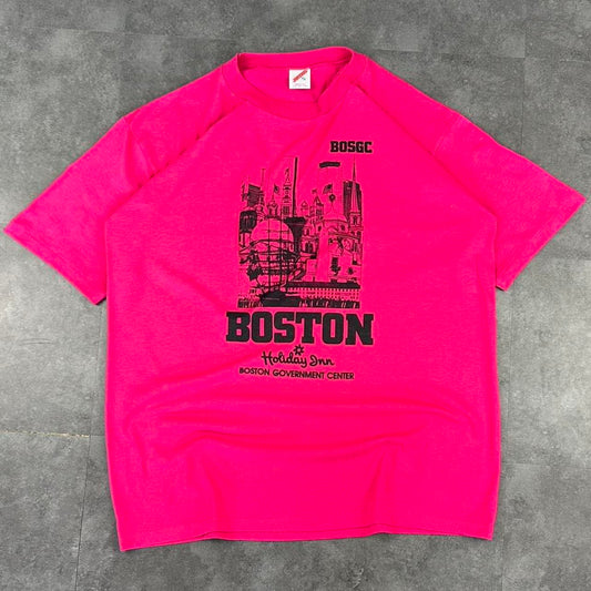Jerzees 2000s American logo Boston Spellout graphic T shirt
