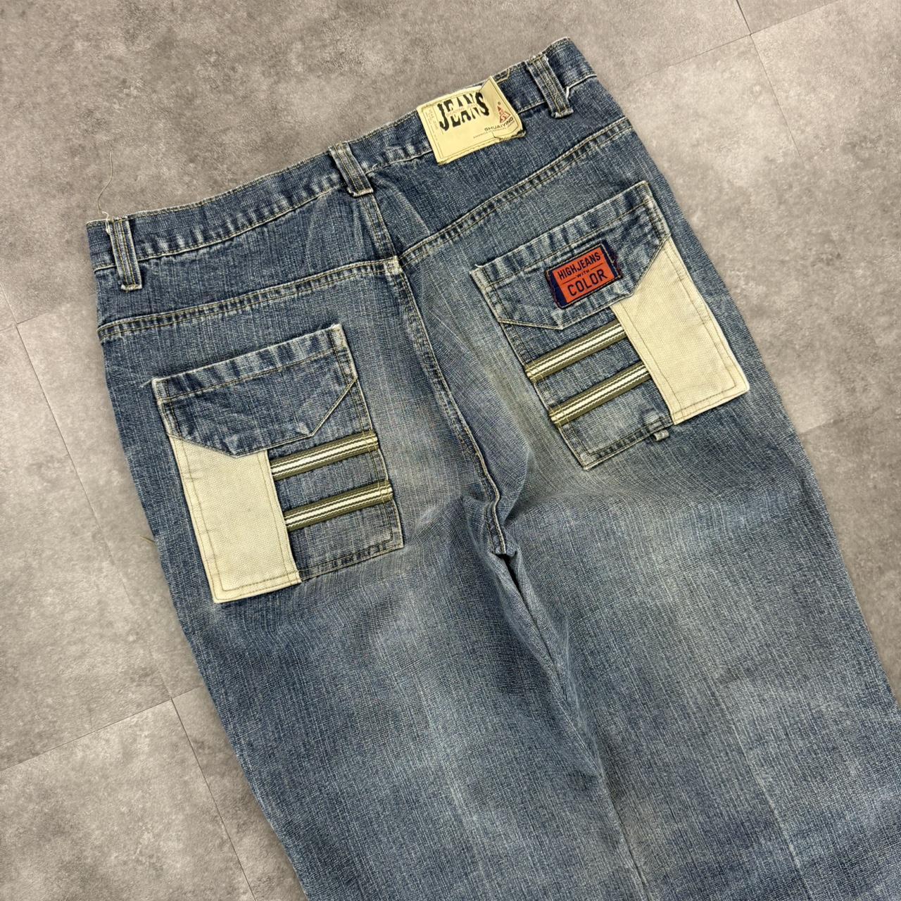 Japanese style hiphop 2000s embroidered jeans