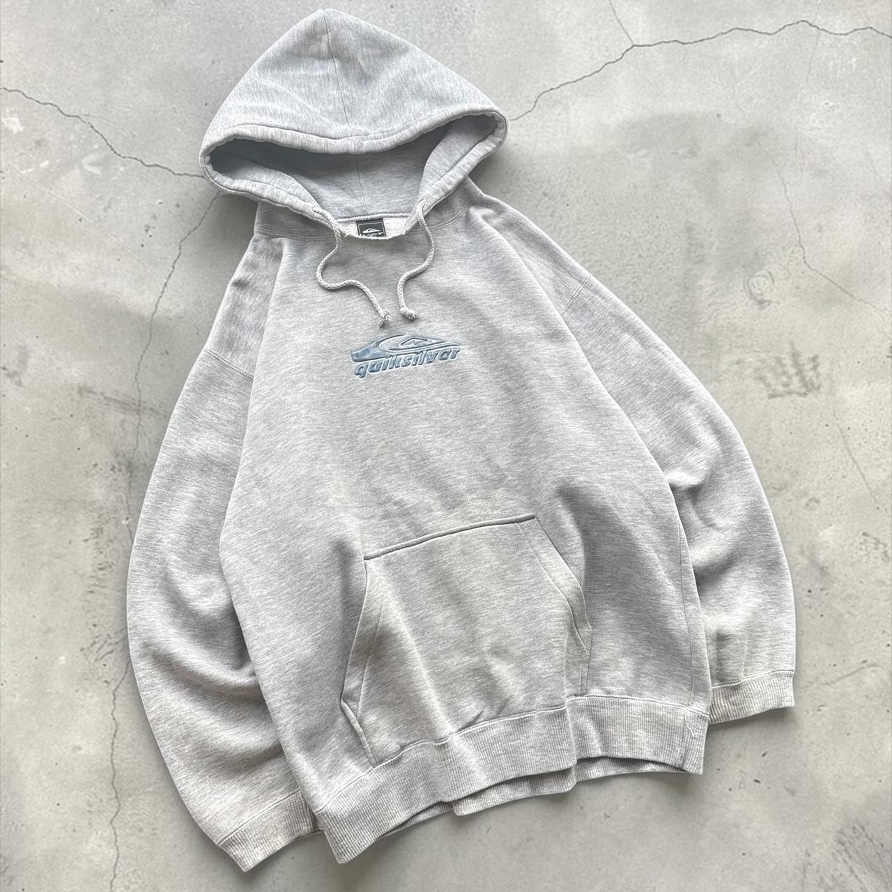 Quiksilver Vintage split neck Y2K Surfwear 2000s spellout hoodie