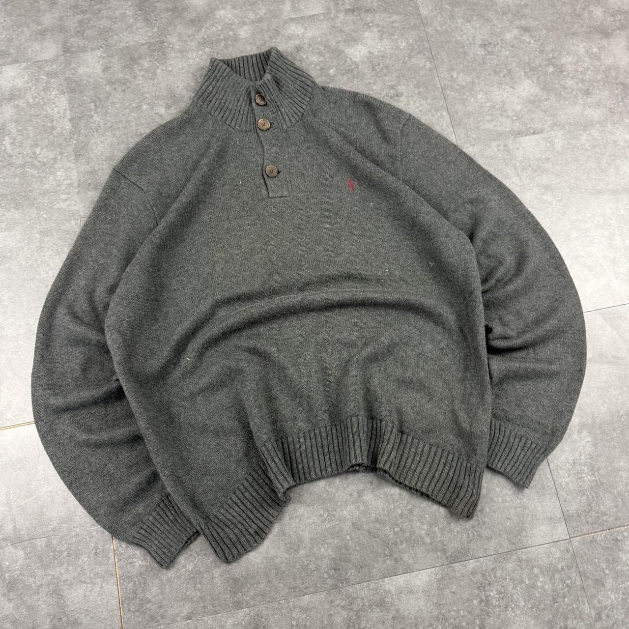 Polo Ralph Lauren 90s chunky knit 1/4 button jumper