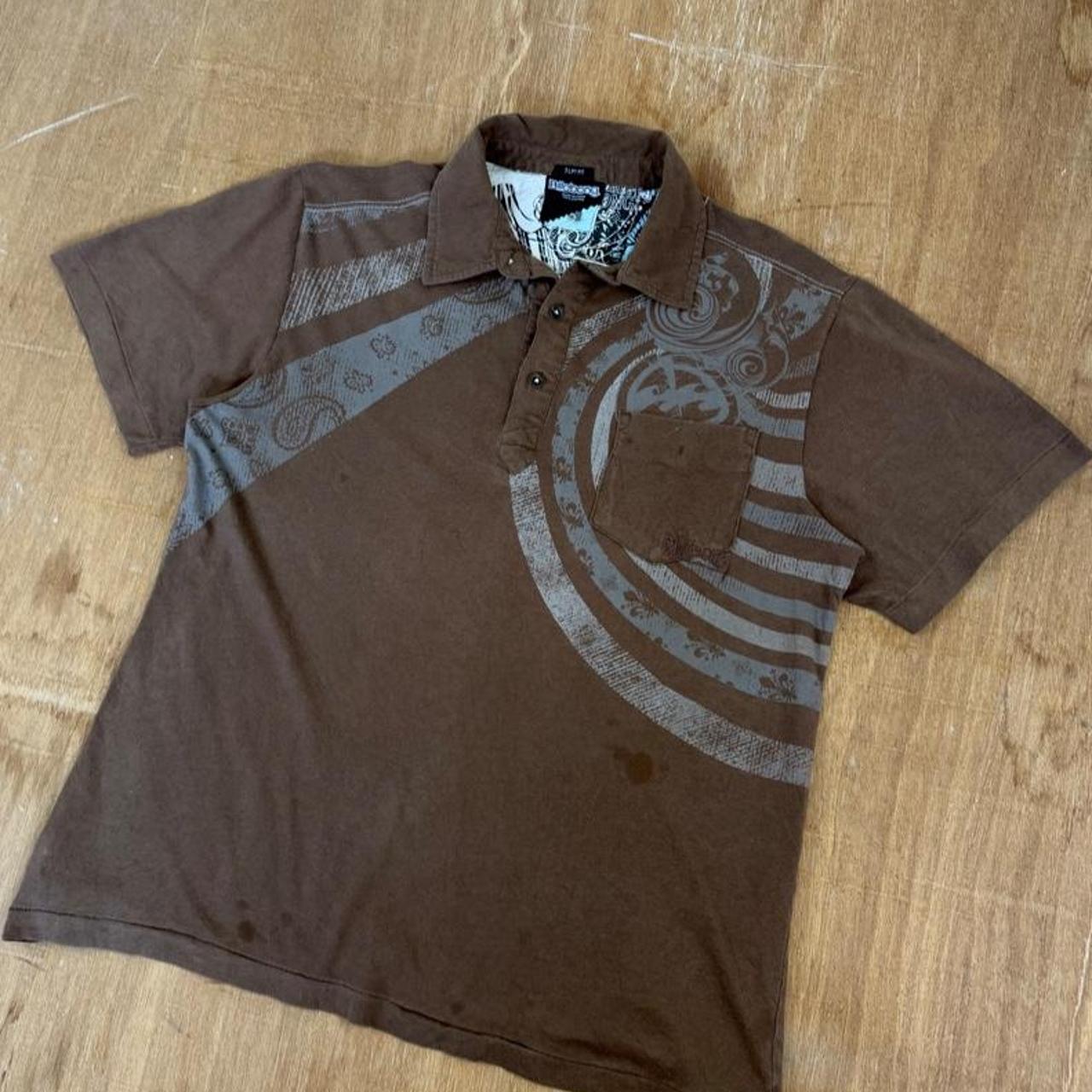Quiksilver Surfwear brown Y2K Polo Shirt