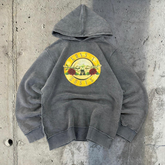 Guns n Roses 2000s revolver distressed big hoodie