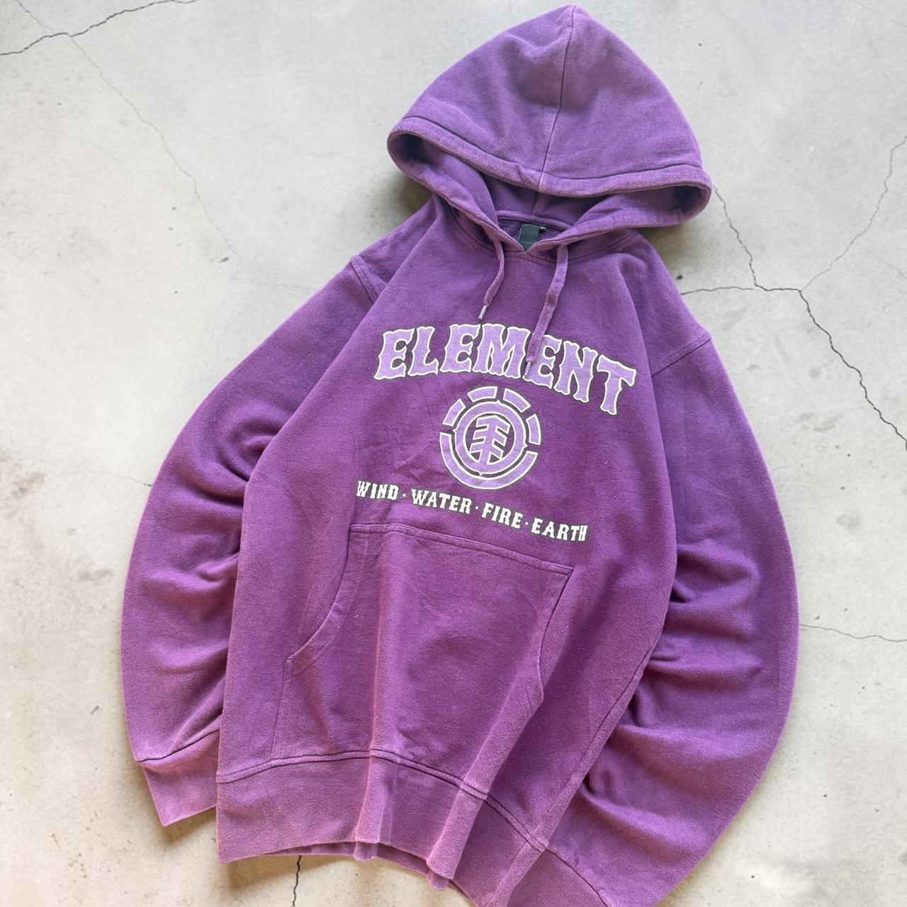 Element Vintage Y2K skater 2000s grunge spellout purple hoodie
