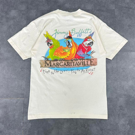 Jimmy Buffet T Y2K 90s Margaritaville parrot print graphic logo T shirt