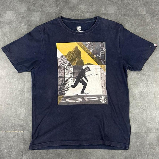 Element 2000s Skater Skateboard arty Print graphic T shirt