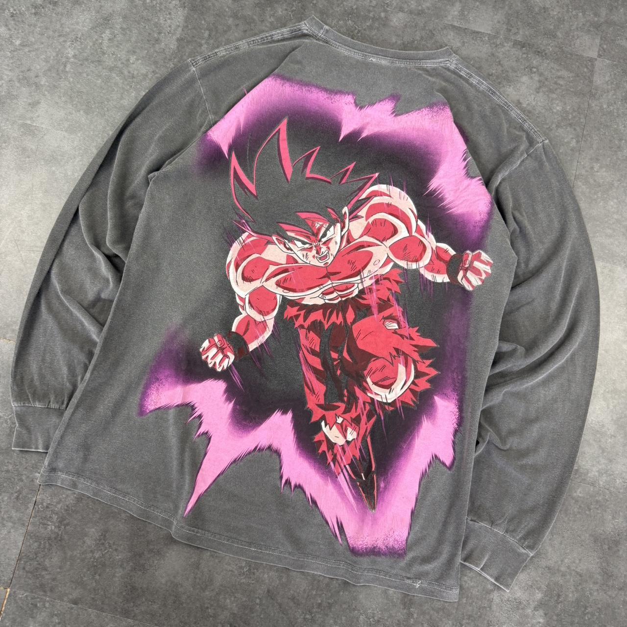 Dragon Ball Z 2000s skate hiphop Y2K logo print graphic long sleeve T shirt