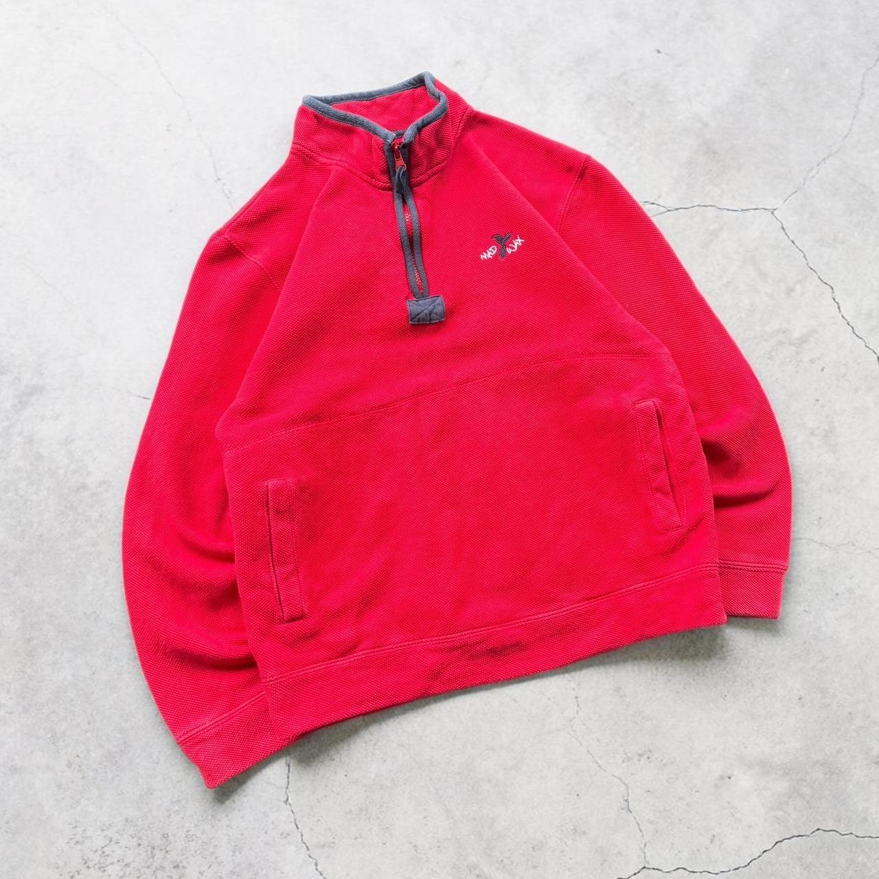 Kangaroo Poo Vintage Y2K Surfwear red 1/4 zip sweatshirt