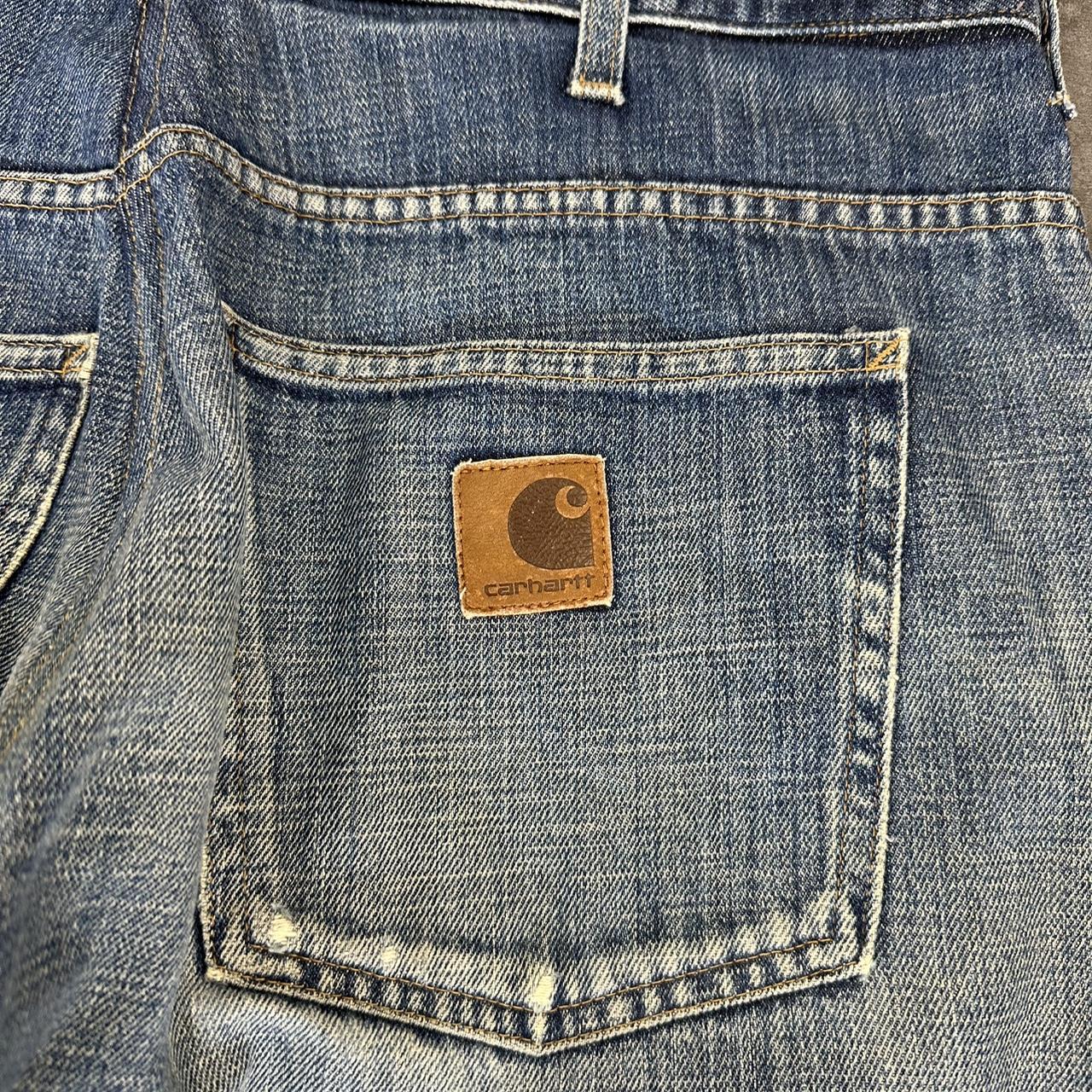 Carhartt 2000s dungaree workwear comfort fit denim cargo trousers