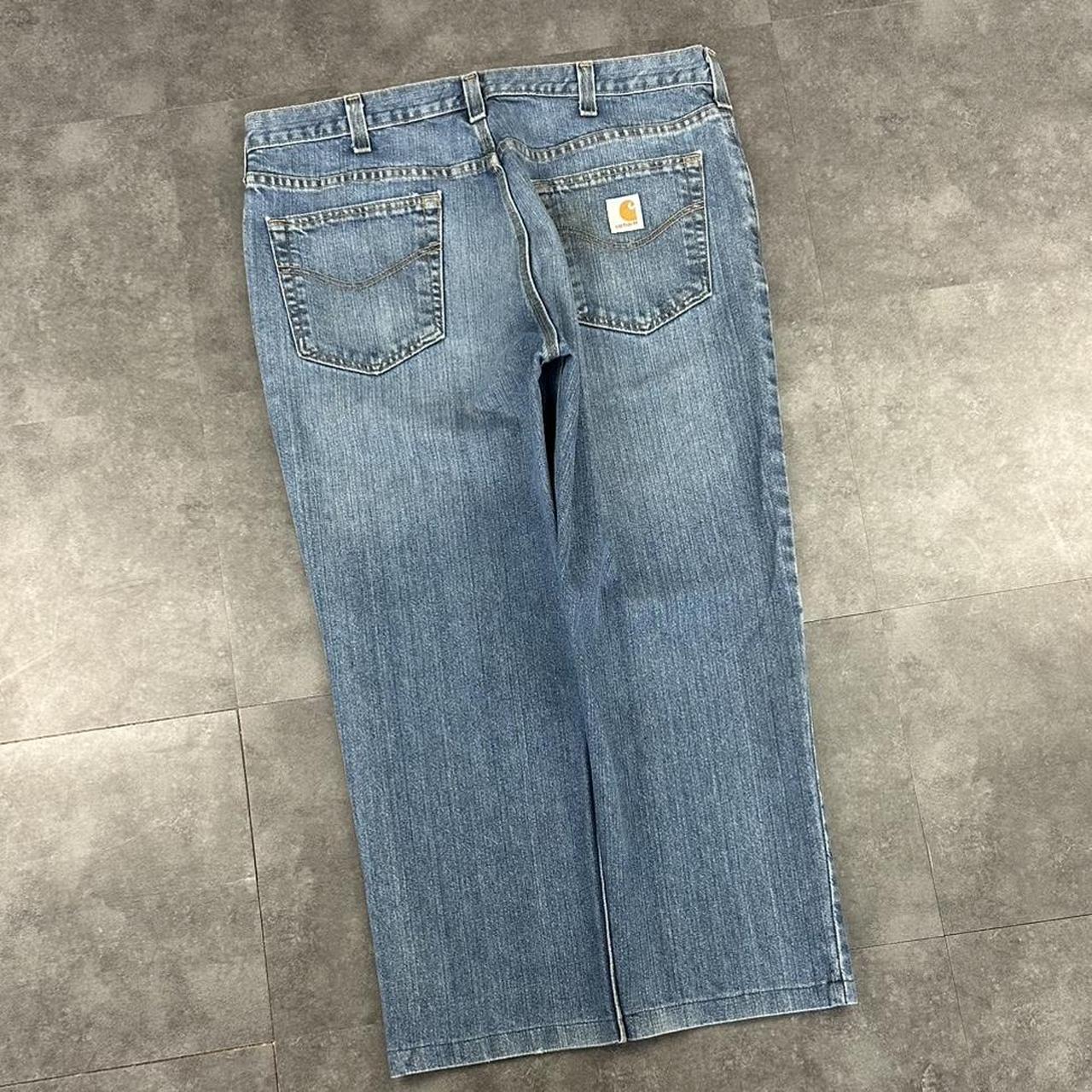 Carhartt 2000s dungaree workwear comfort fit denim cargo trousers