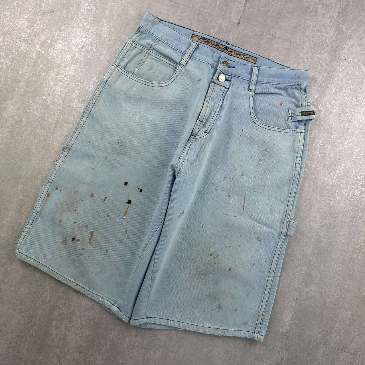 Paco Paint Splattered 2000s spellout carpenter style jorts