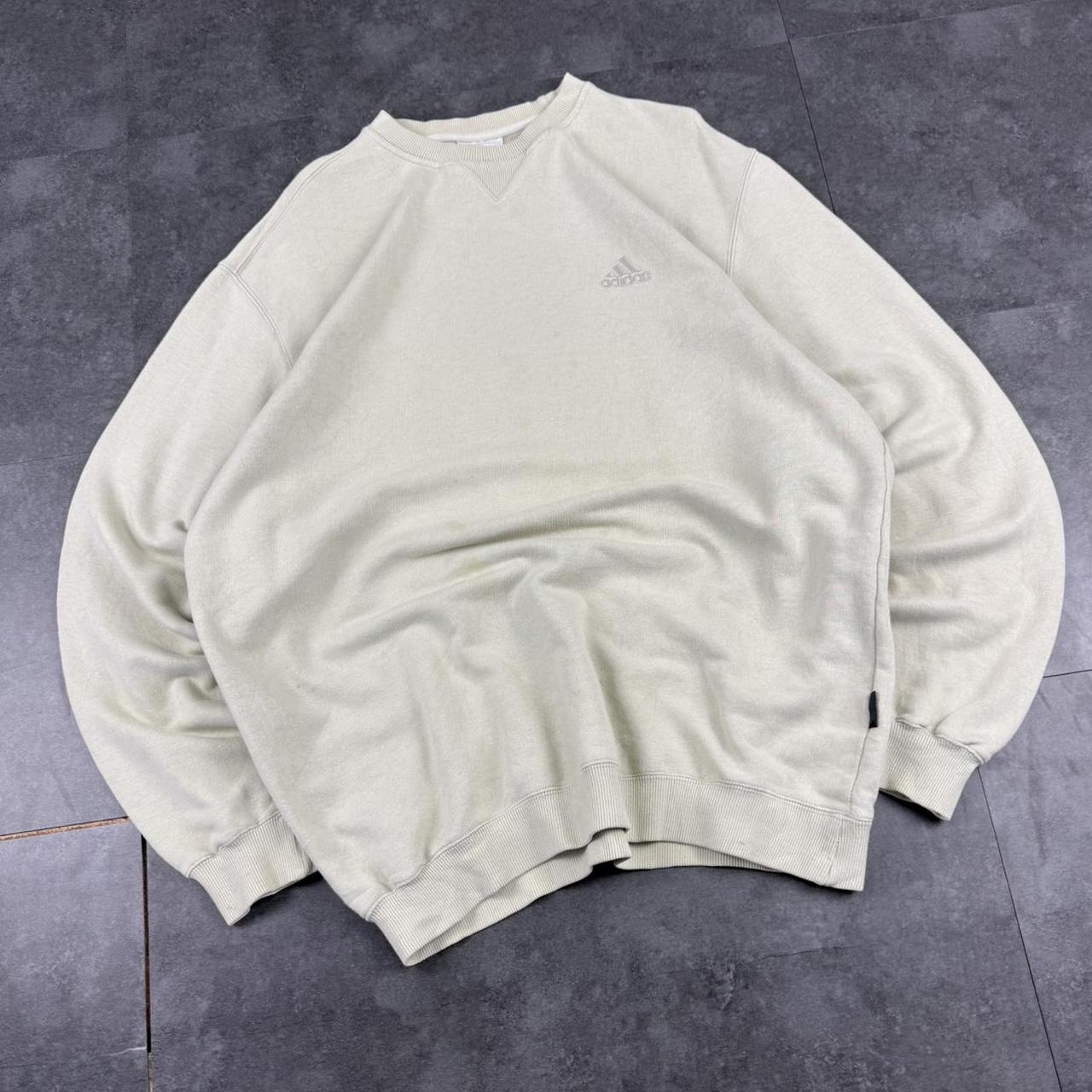 Vintage Adidas 90s embroidered pullover sportswear white sweatshirt