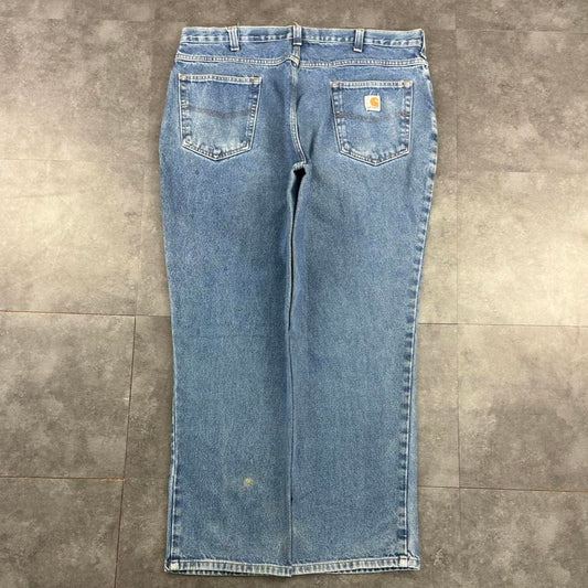 Carhartt 2000s dungaree workwear comfort fit denim cargo trousers
