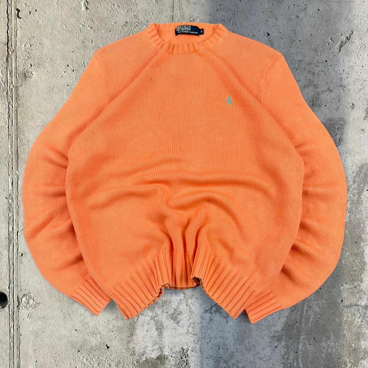 Polo Ralph Lauren 90s chunky knit heavyweight orange jumper