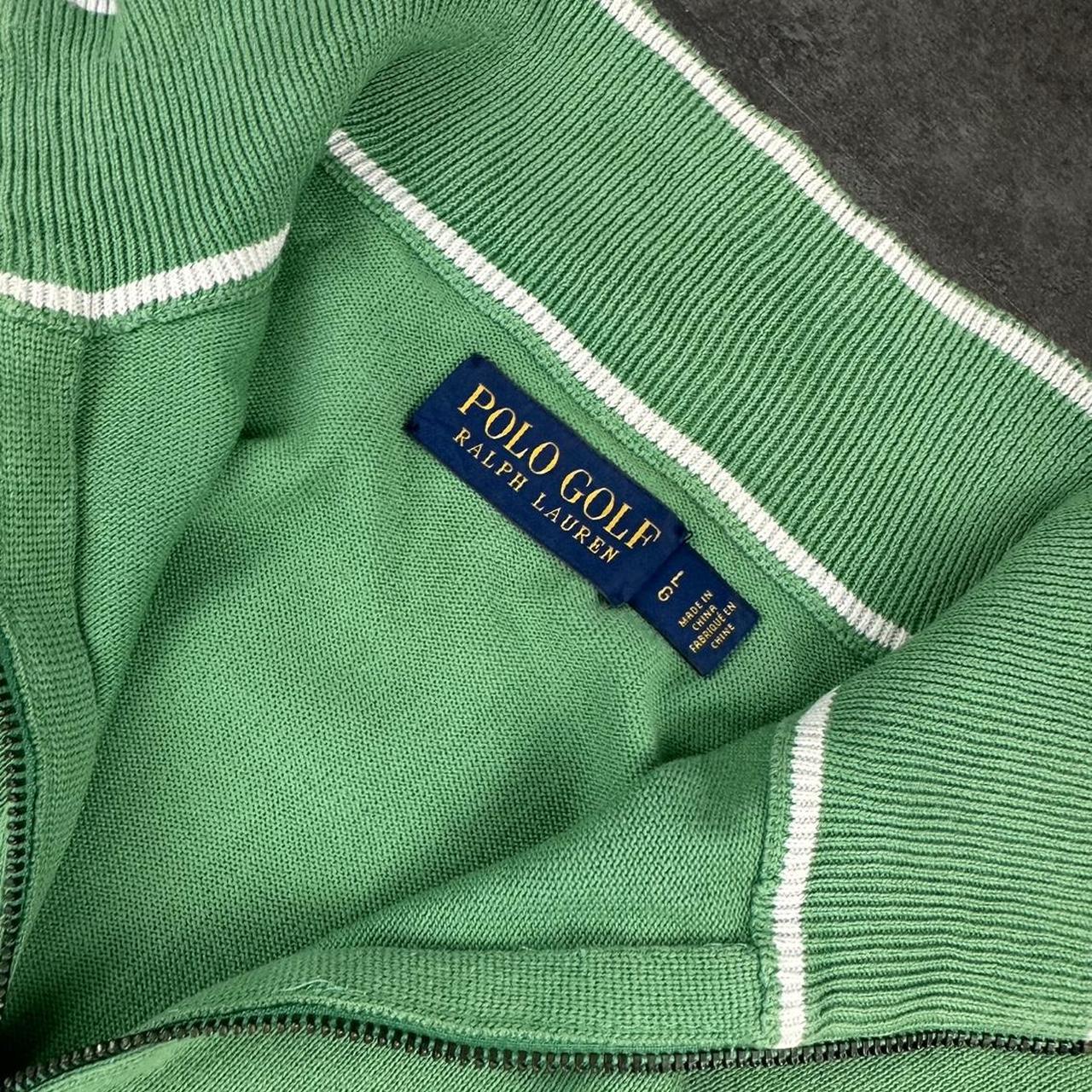 Polo Golf Ralph Lauren 90s chunky knit green pullover knit quarter 1/4 zip jumper