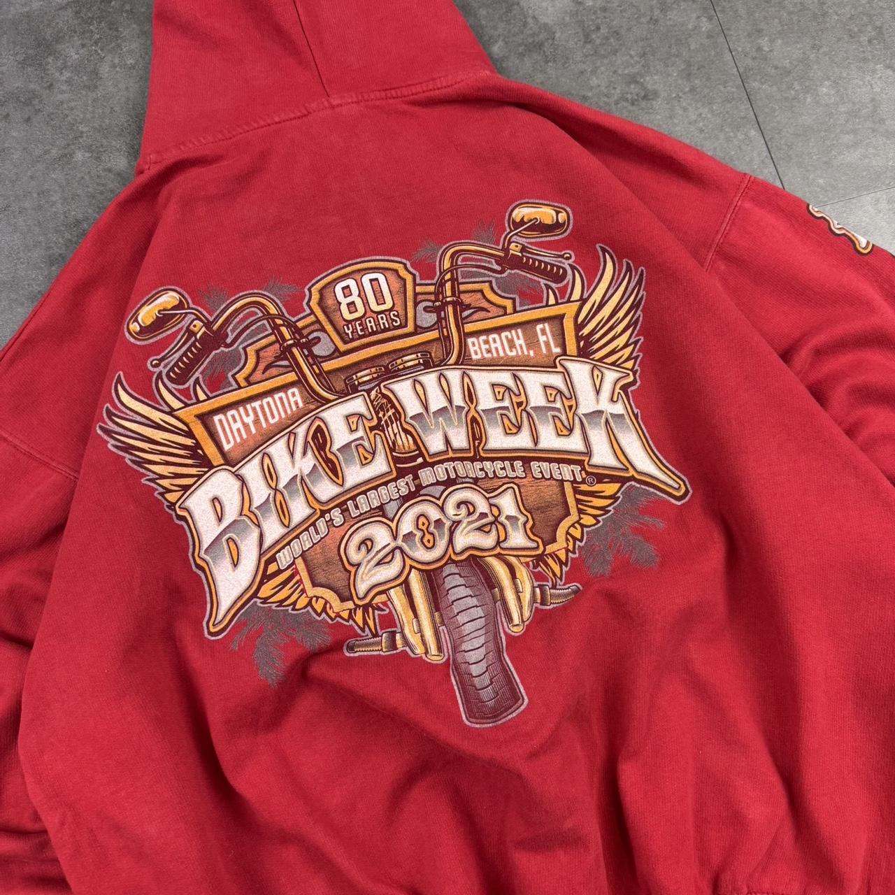 Daytona Bike Weeks 2000s biker choppers chunky big boxy zip hoodie