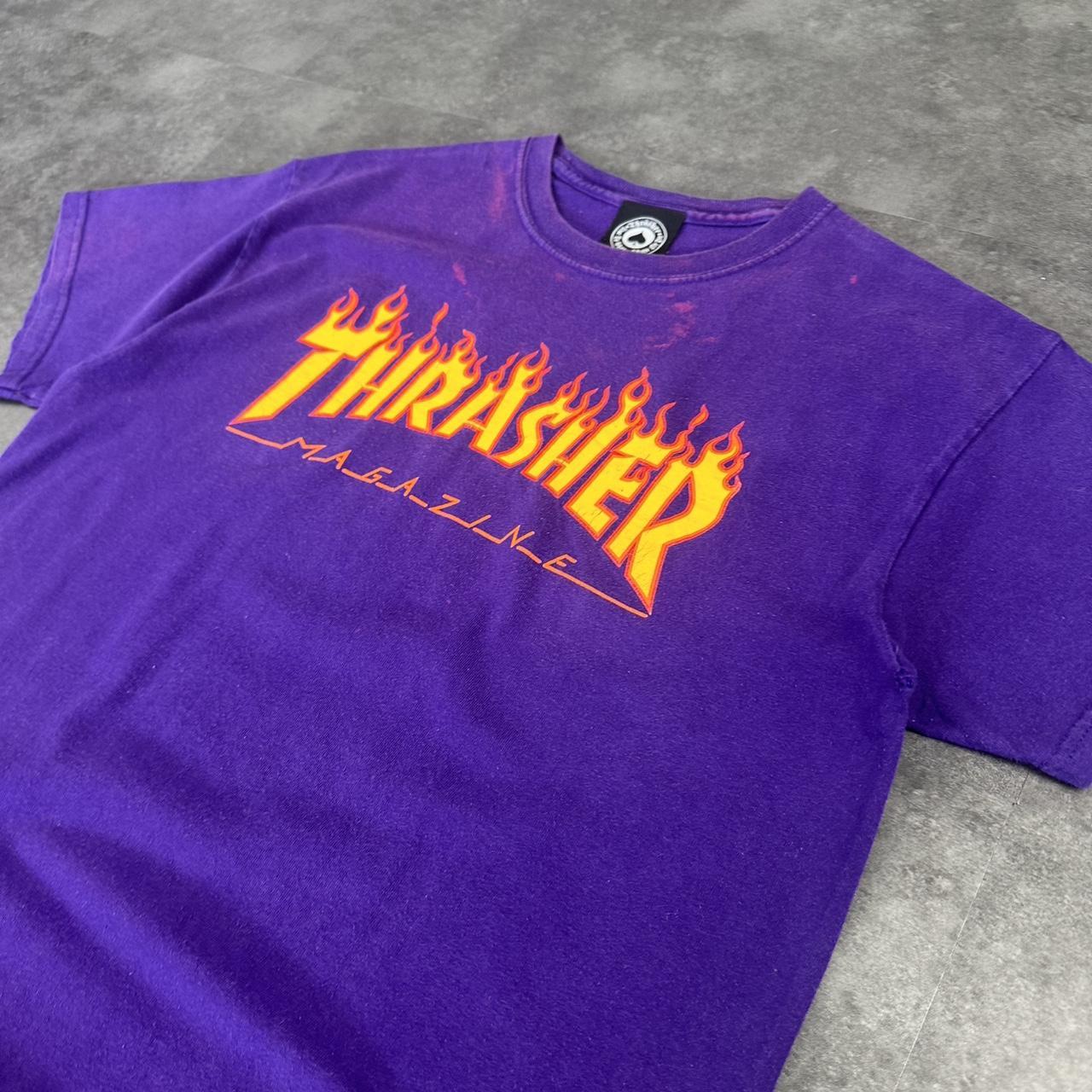 Thrasher T 2000s Print Flaming Logo design graphic T shirt