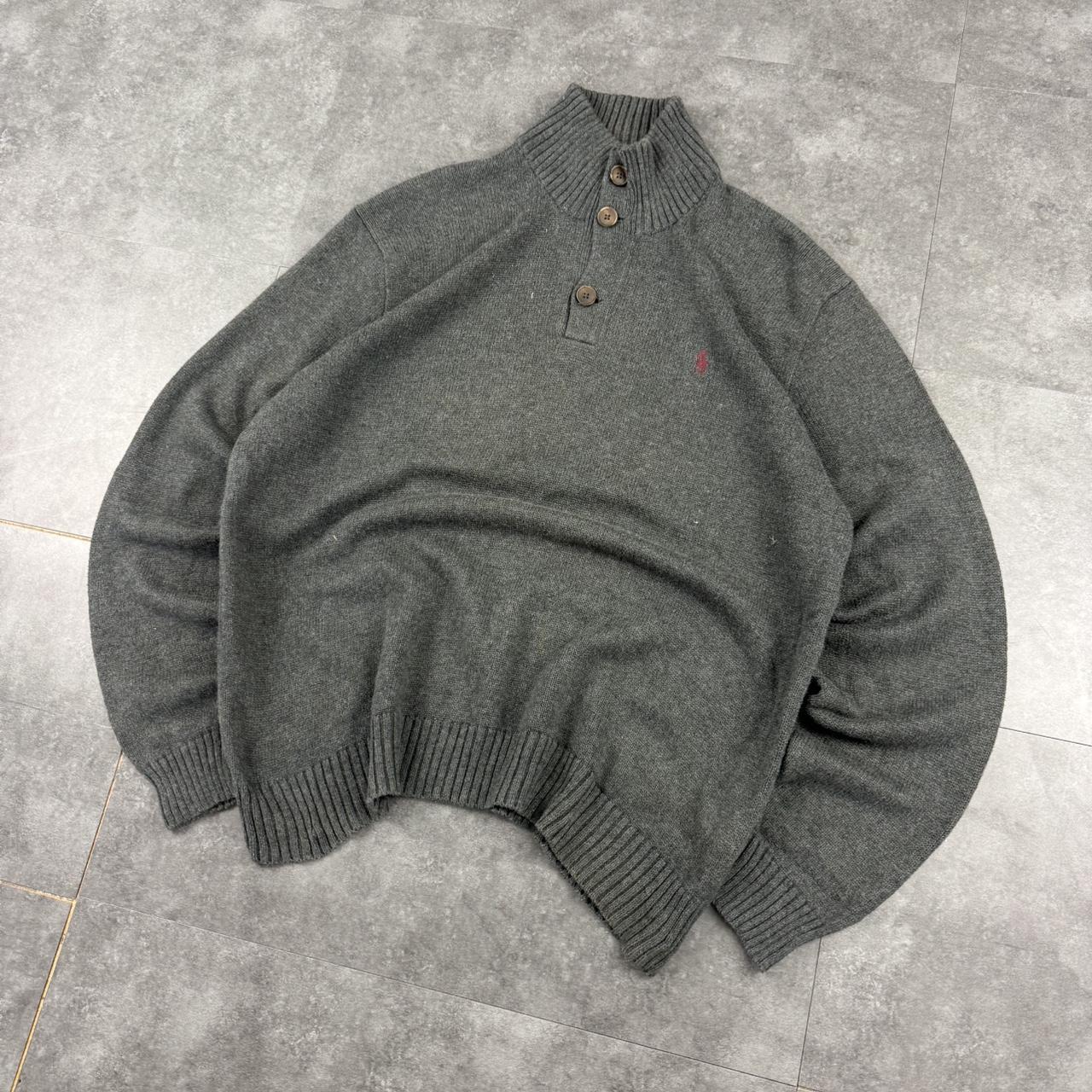 Polo Ralph Lauren 90s chunky knit 1/4 button jumper