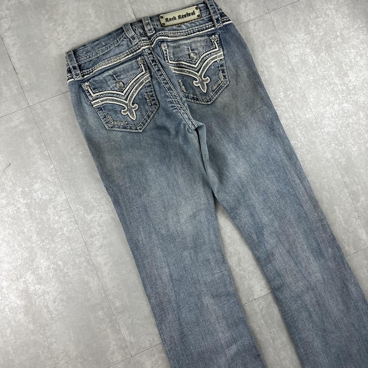 Rock revival 2000s flare fit y2k denim jeans