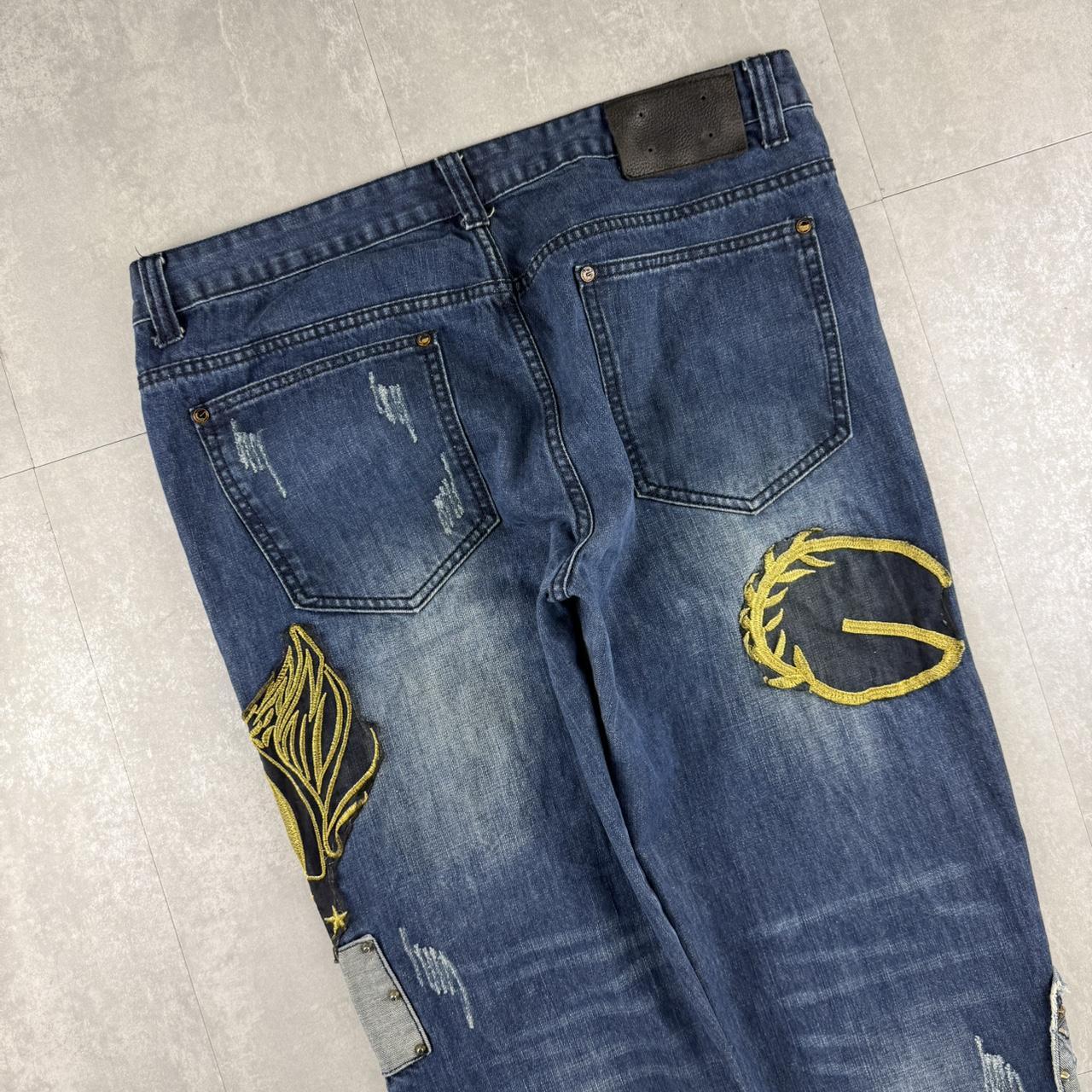 God hiphop 2000s embroidered jeans