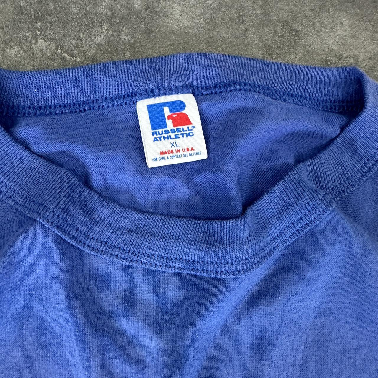 Russel Athletics T 2000s Print graphic Blue springs Baseball T shirt