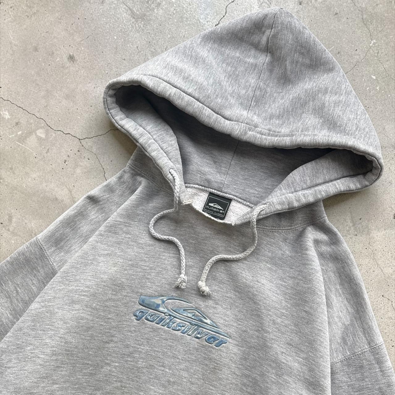 Quiksilver Vintage split neck Y2K Surfwear 2000s spellout hoodie