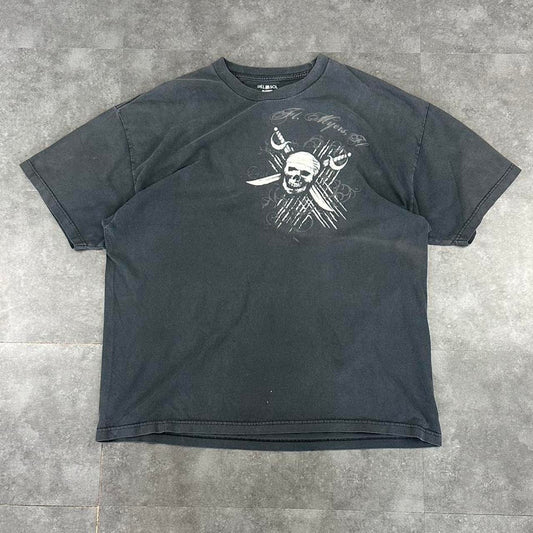 Del Sol 90s Y2K Pirate Jolly Roger print graphic logo shirt