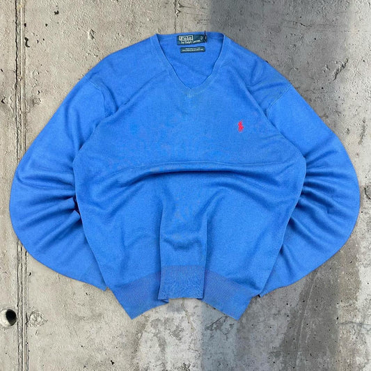 Polo Ralph Lauren 90s cotton V Neck Jumper