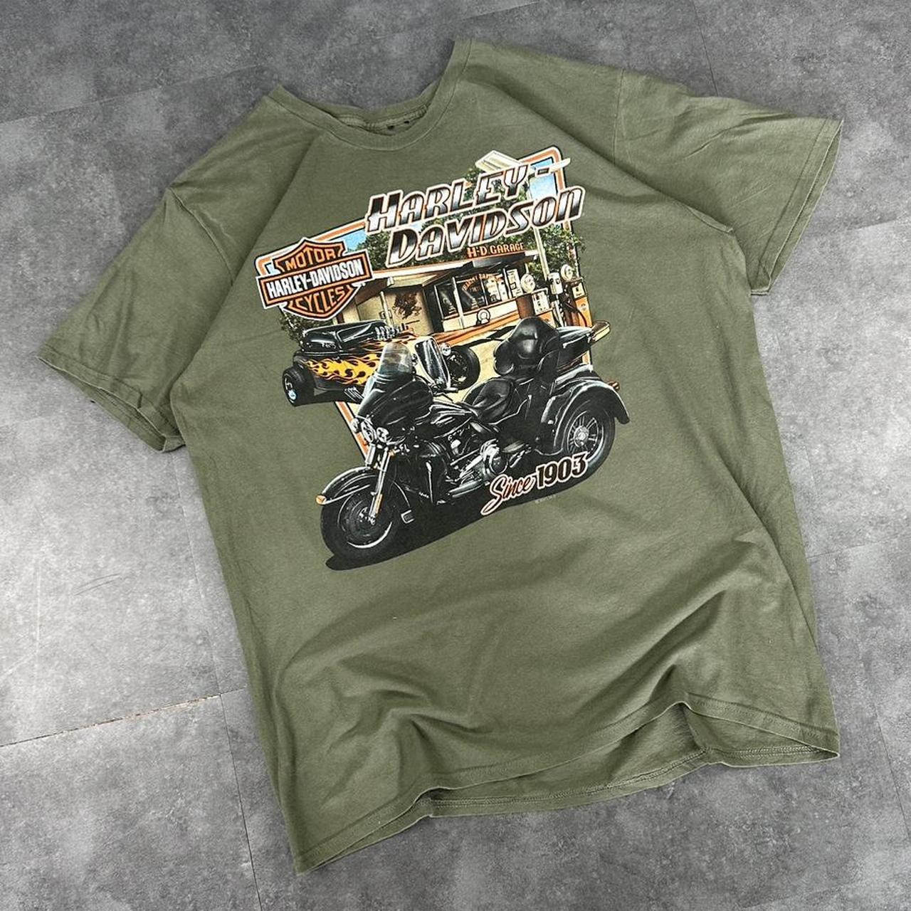 Harley Davidson 2000s biker motorcycle logo Spellout graphic T shirt