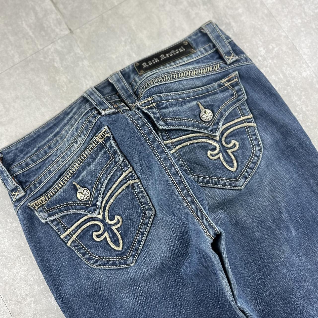 Rock revival 2000s flare fit y2k denim jeans