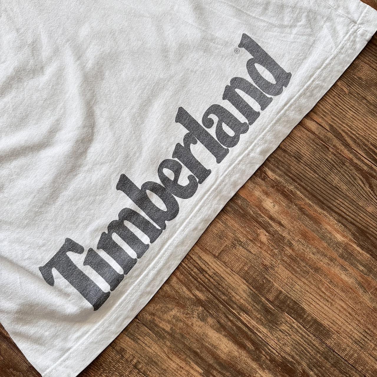 Timberland 00s mad spell out T shirt with big logo on front and lower back