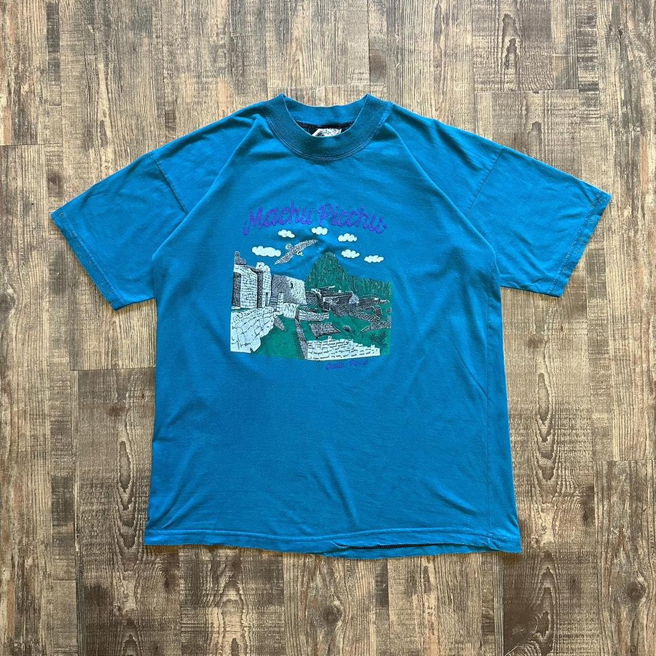 Vintage 90s machu picchu spell out tourist T shirt