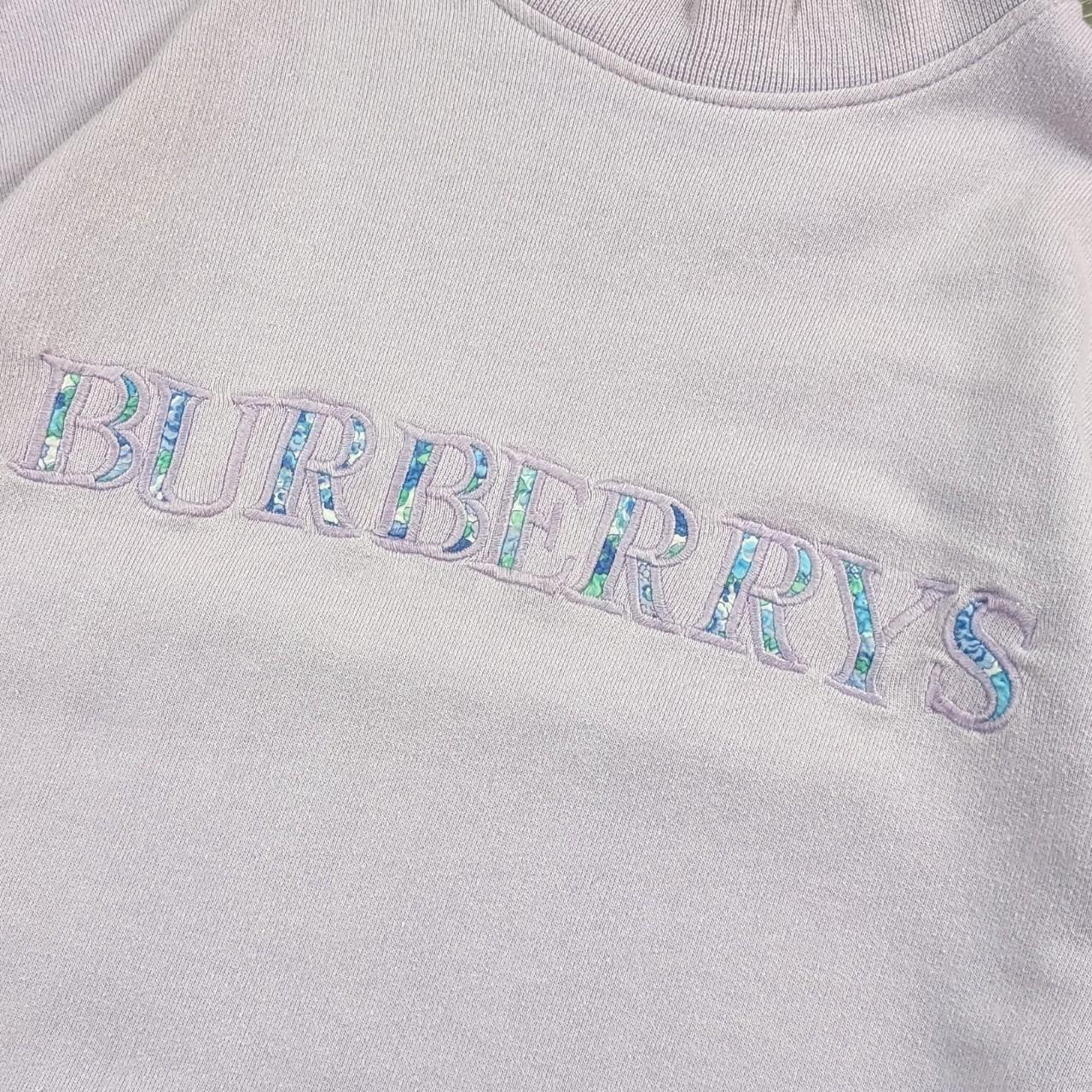 Women's Burberrys Vintage 90s sweatshirt in pale/pastel pink with big spell out logo and cool detail