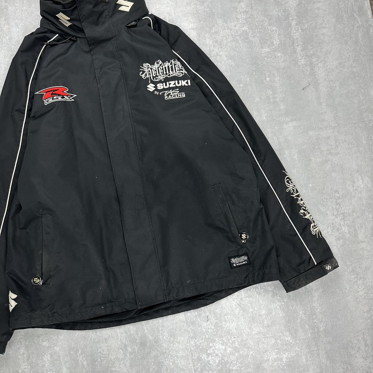 Suzuki/relentless 2000s bike racing spellout out logo jacket