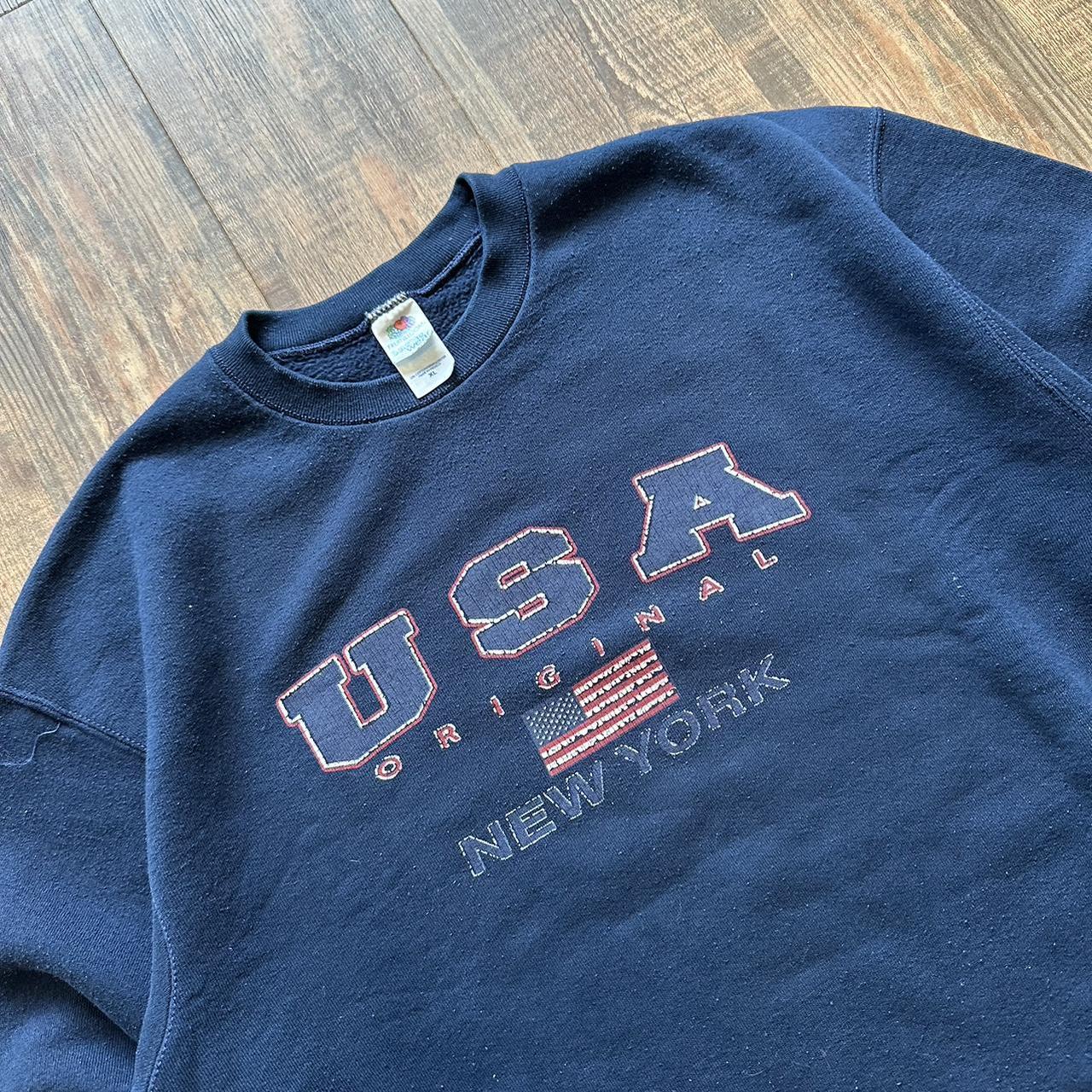 Vintage 90s USA New York sweatshirt on a fruit of the loom blank