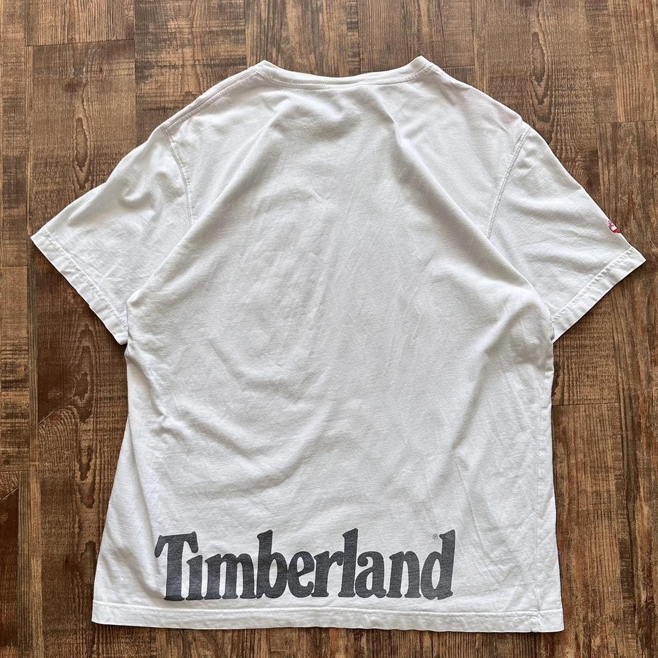 Timberland 00s mad spell out T shirt with big logo on front and lower back