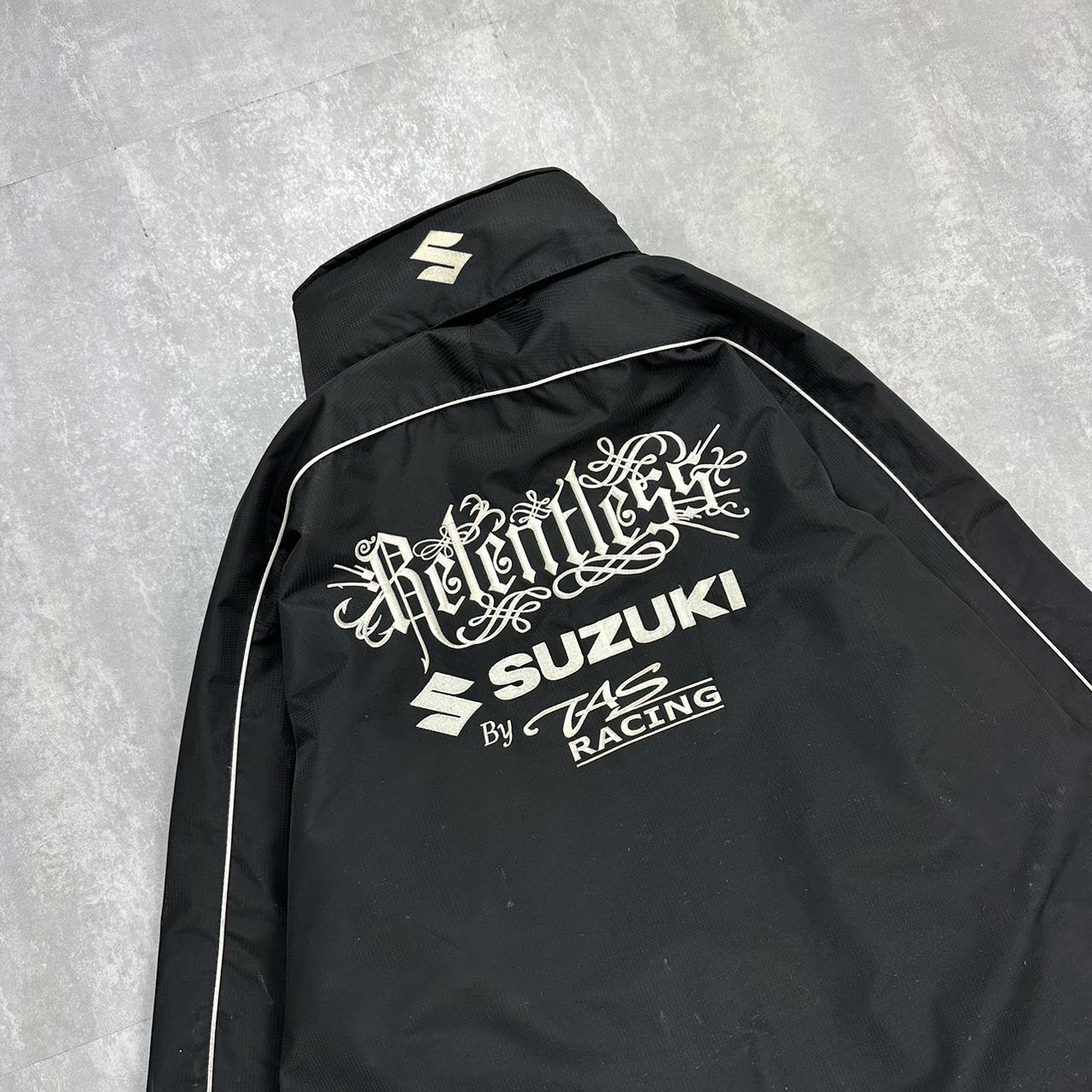 Suzuki/relentless 2000s bike racing spellout out logo jacket