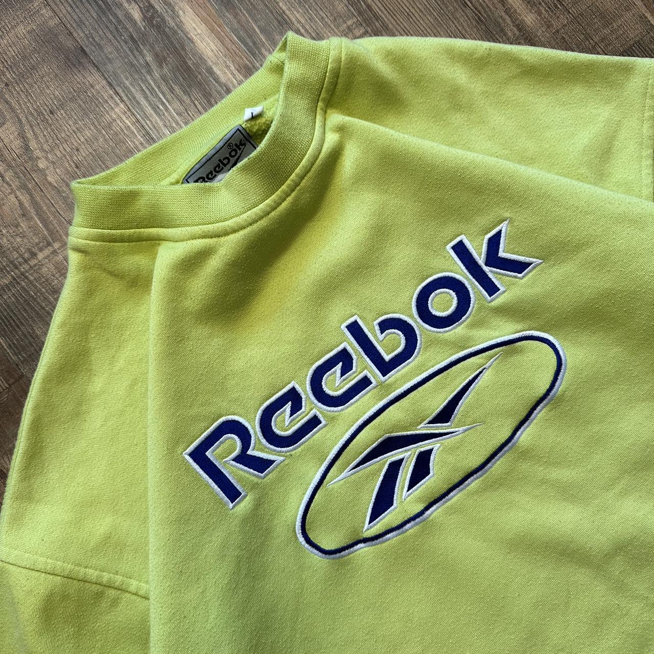 Reebok 2000s acid green spellout sweatshirt