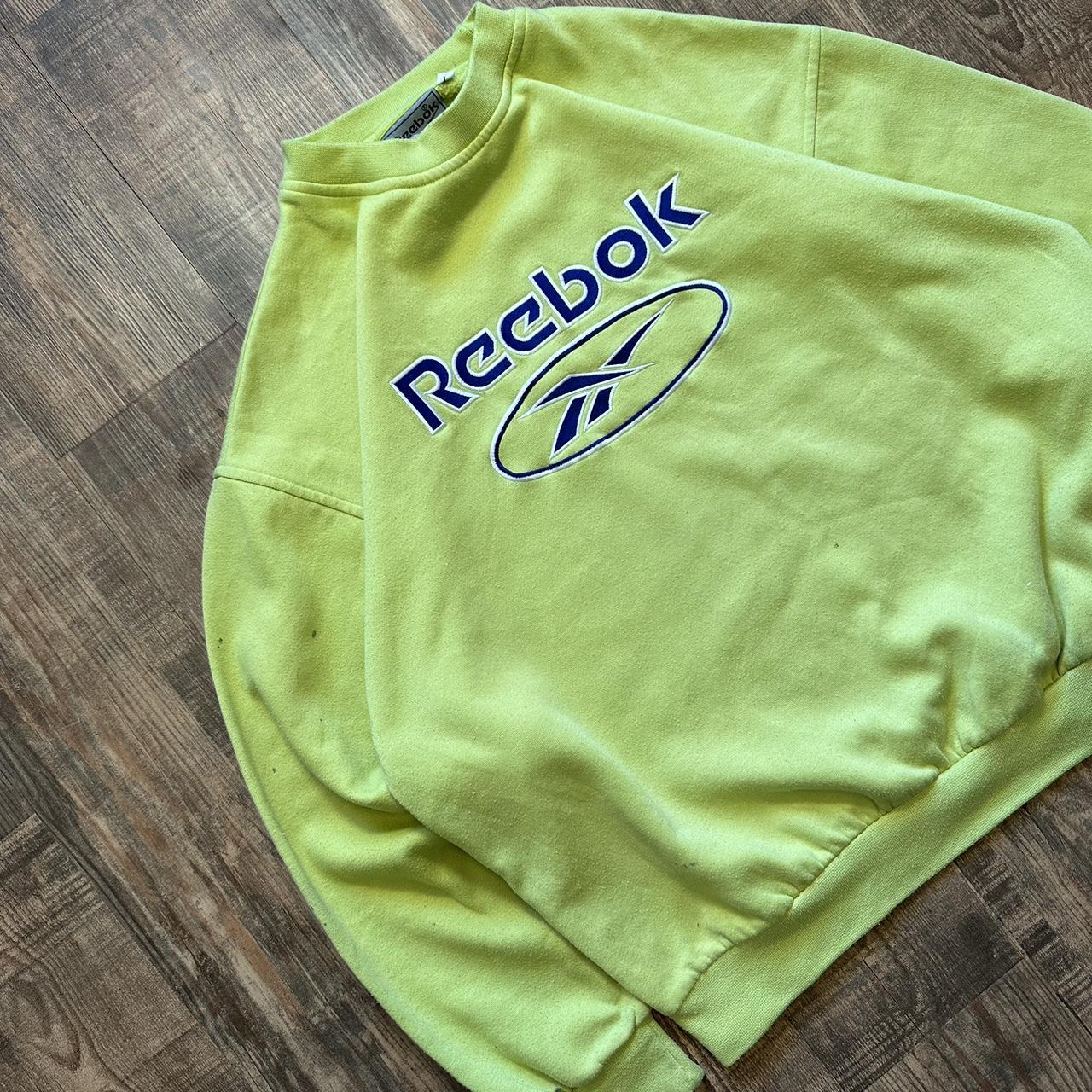 Reebok 2000s acid green spellout sweatshirt