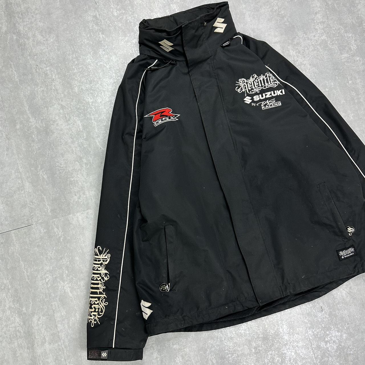 Suzuki/relentless 2000s bike racing spellout out logo jacket