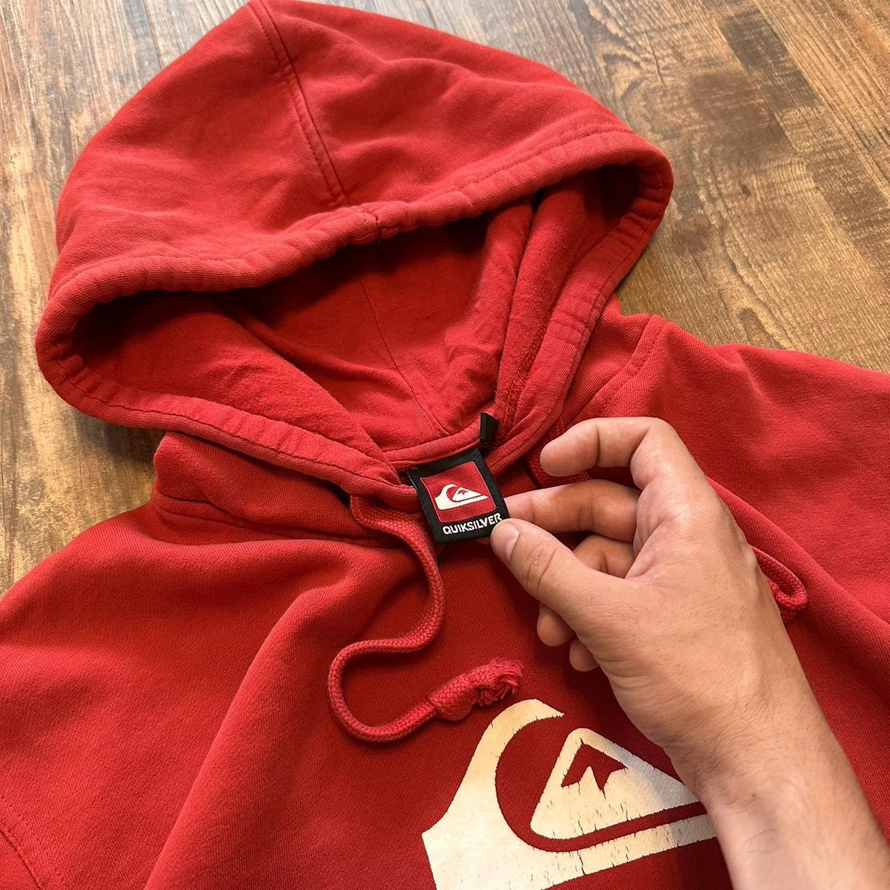 Quiksilver 2000s distressed surfwear hoodie